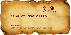 Kindler Maximilla névjegykártya